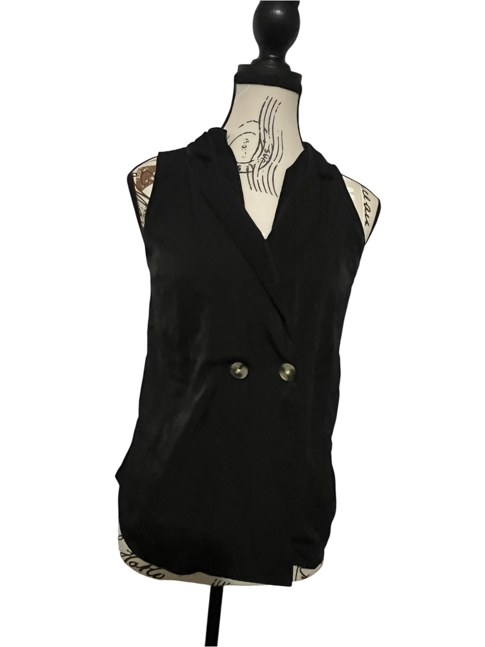 Express Black Double Breasted Vest Blazer Sleeveless Jacket Women's Size Small